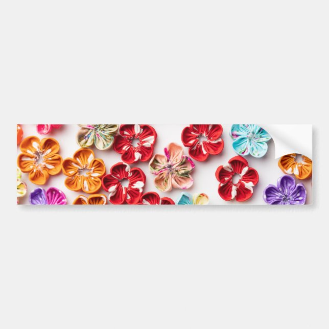 Adesivo Para Carro Primavera tecido com costura manual Flores multico (Frente)