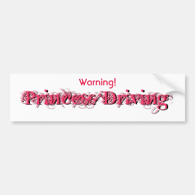 Adesivo Para Carro Princesa de advertência Driving (Frente)