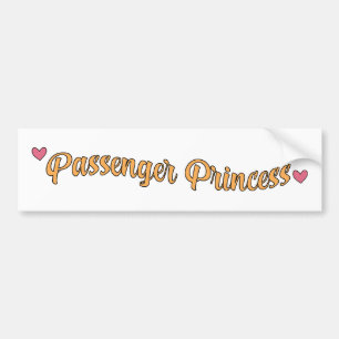 Adesivo Para Carro Princesa Passageira - Design de Coração com Letra