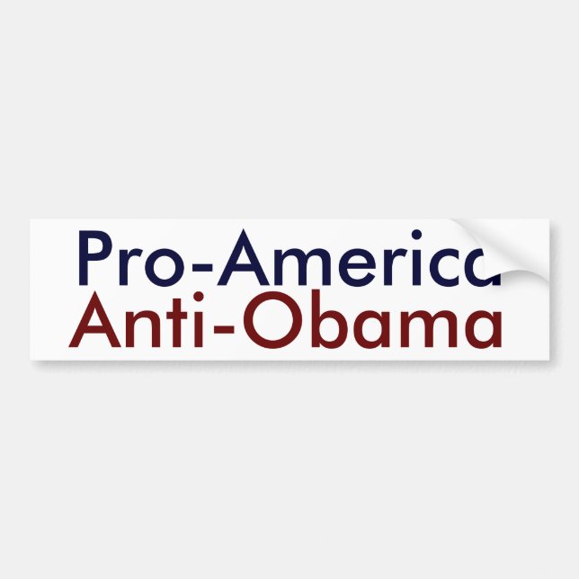 Adesivo Para Carro Pro-América, Anti-Obama (Frente)