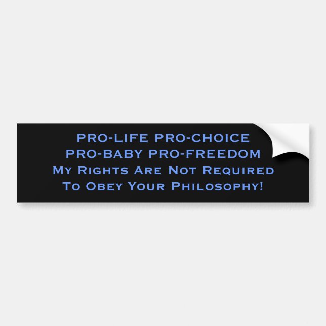 Adesivo Para Carro PRO-LIFE PRO-ESCOLHA PRO-BABY PRO-FREEDOMMy... (Frente)