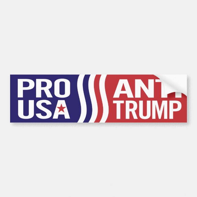 Adesivo Para Carro Pro USA / Anti Trump Patriotic Bumper Sticker (Frente)
