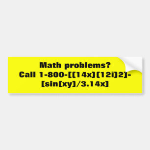 Adesivo Para Carro Problemas de matemática?  Chamada 1-800- [(14x)