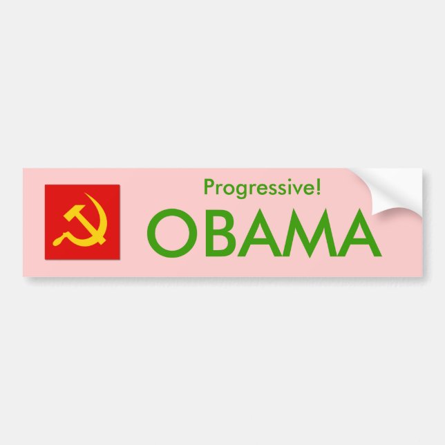 Adesivo Para Carro Progressista de OBAMA! (Frente)