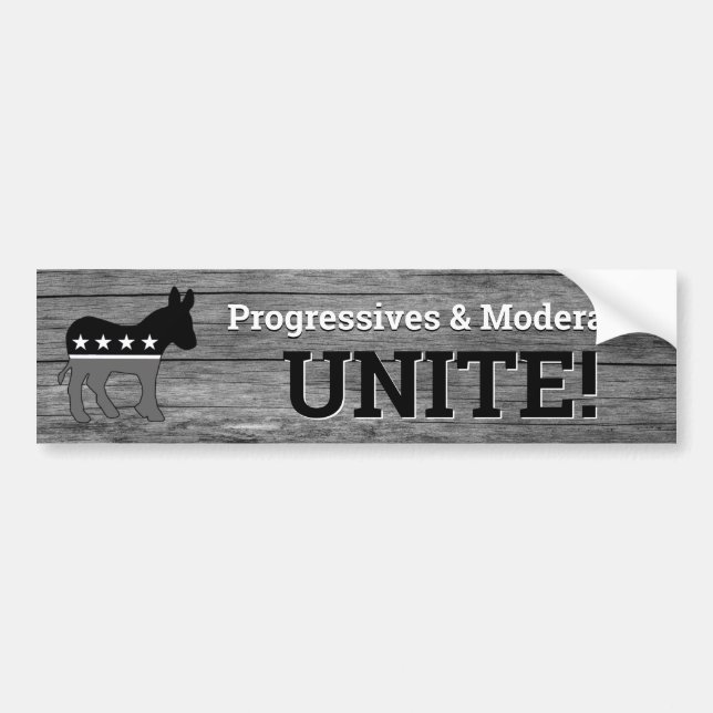 Adesivo Para Carro Progressistas e Moderados UNIDOS! (Frente)
