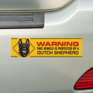 Adesivo Para Carro Protegido pelo aviso do pastor holandês