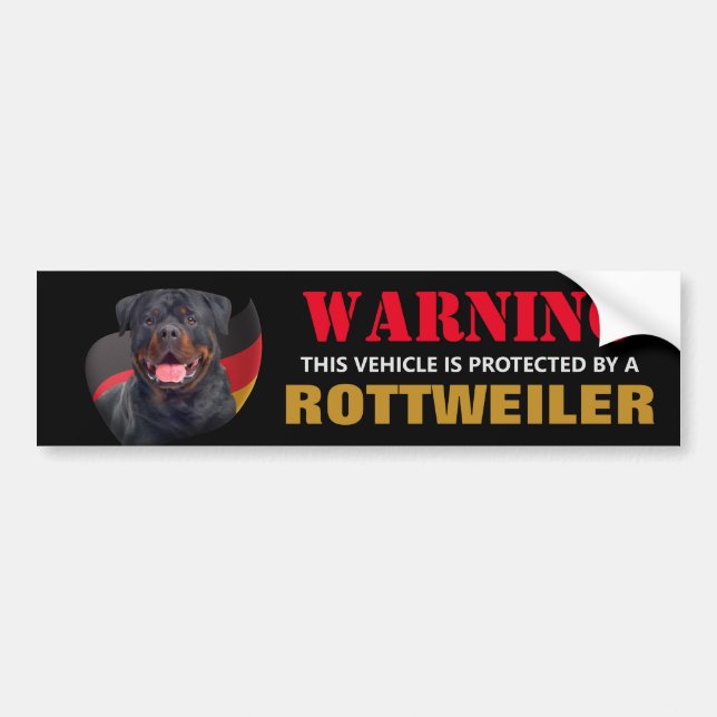 Adesivo Para Carro Protegido por um Rottweiler (Frente)