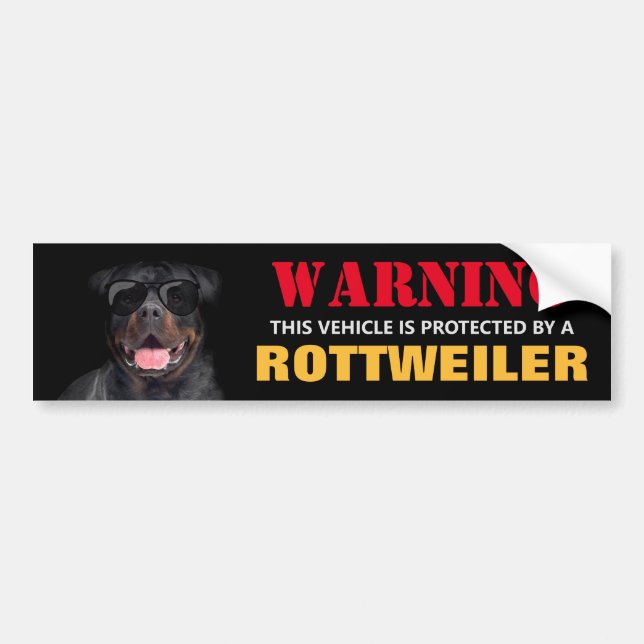 Adesivo Para Carro Protegido por um Rottweiler (Frente)