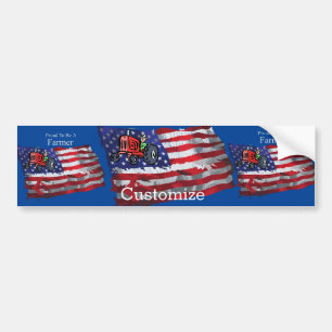 Adesivo Para Carro Proud Patriotic Farmer Flag Thunder_Cove