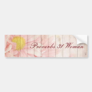 Adesivo Para Carro Proverbs 31 Design Floral para Mulher