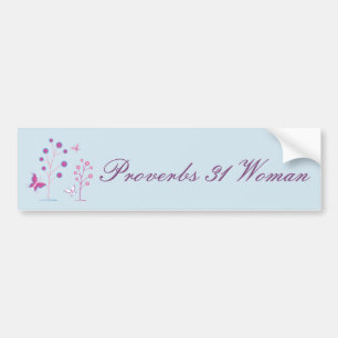Adesivo Para Carro Proverbs 31 Mulher com Borboletas Bonito
