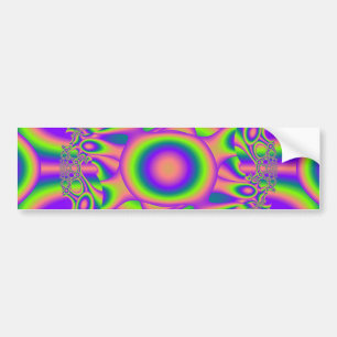 Adesivo Para Carro Psicadélico verde roxo da urdidura do Fractal