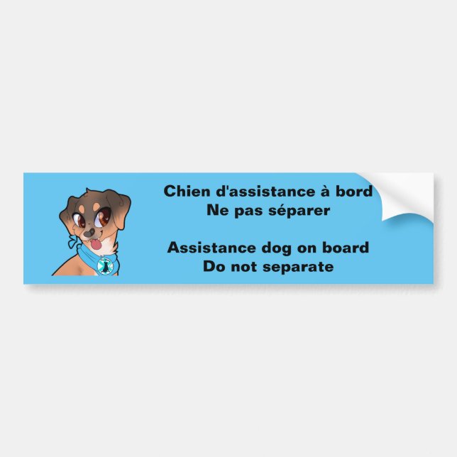 Adesivo Para Carro Psy'chien Assistance Dog (Frente)