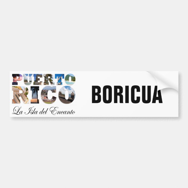 Adesivo Para Carro Puerto Rico La Isla Del Encanto Boricua (Frente)