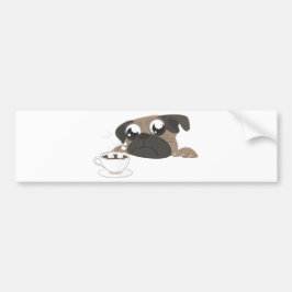 Adesivo Para Carro Pug e café