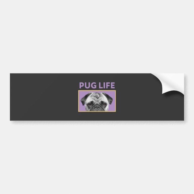 Adesivo Para Carro Pug Life (Frente)