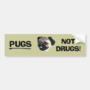 Adesivo Para Carro Pugs Não Drogas