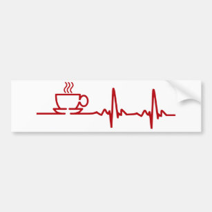 Adesivo Para Carro Pulsação do coração EKG do café da manhã