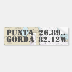 Adesivo Para Carro Punta Gorda FL Latitude Navegação por Longitude