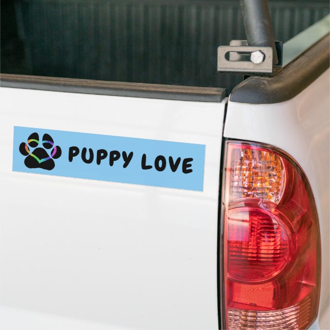 Adesivo Para Carro Puppy Love Rainbow Heart (No caminhão)