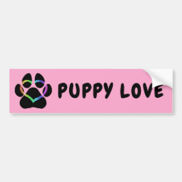 Adesivo Para Carro Puppy Love Rainbow Heart