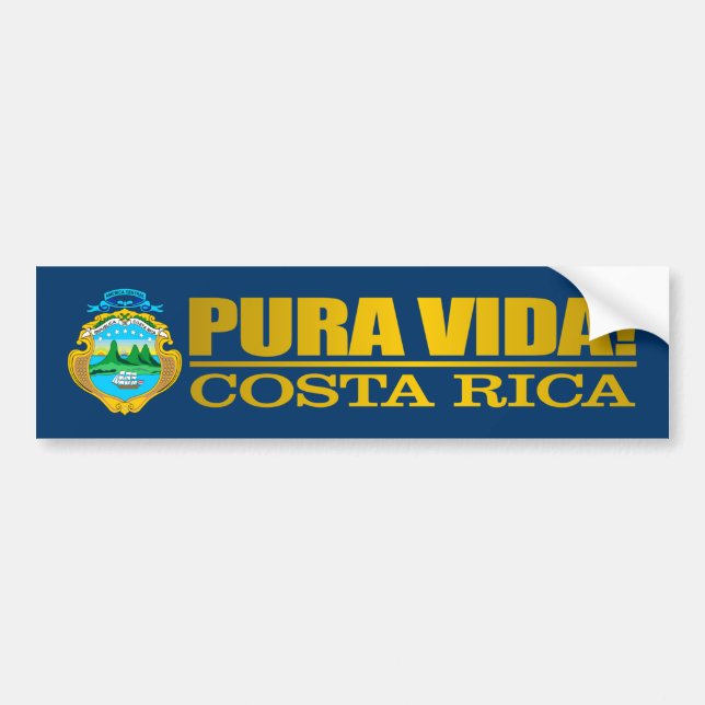 Adesivo Para Carro Pura Vida! Costa Rica (Frente)