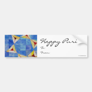 Adesivo Para Carro Purim feliz para/desde a etiqueta
