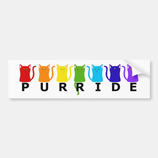 Adesivo Para Carro PURRide PRIDE Cats Bumper Sticker (Frente)