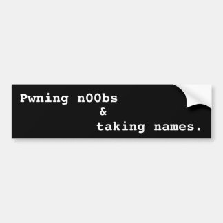 Adesivo Para Carro Pwning n00bs & nomes da tomada