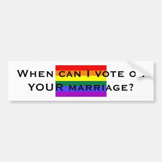 Adesivo Para Carro Quando posso eu votar em SEU casamento? (Frente)
