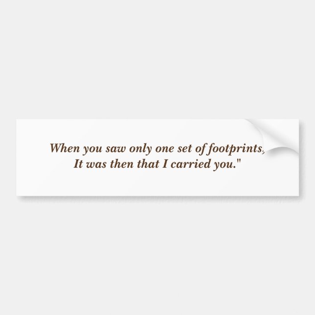 Adesivo Para Carro Quando você viu apenas um conjunto de pegadas (Frente)