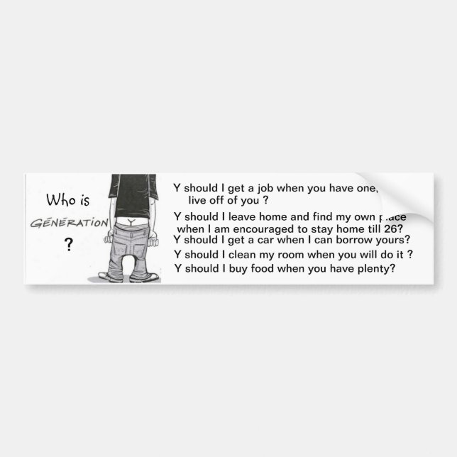 Adesivo Para Carro Quem é a geração Y? (Frente)