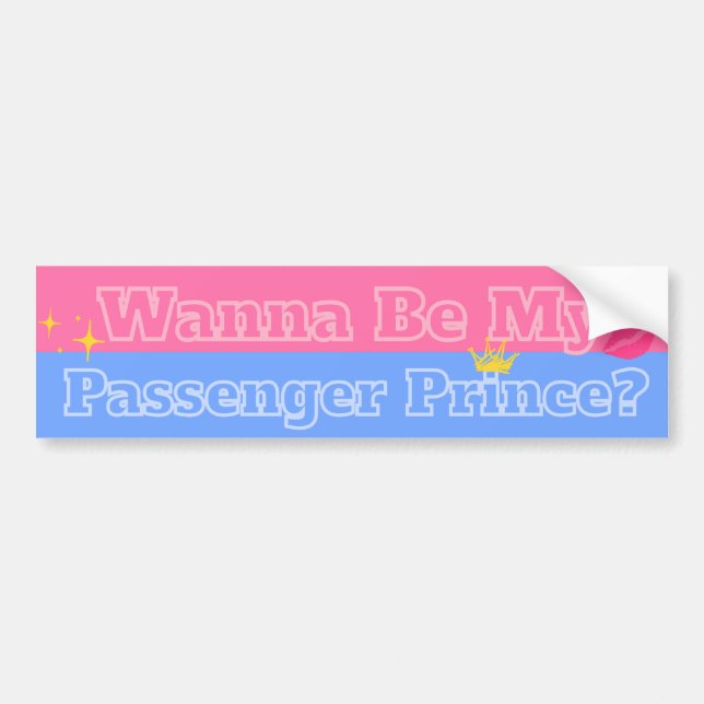 Adesivo Para Carro Quer Ser Minha Princesa Passageira (Frente)