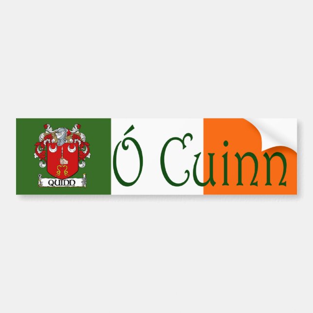 Adesivo Para Carro Quinn Clan Irish/English Bumper Sticker (Frente)