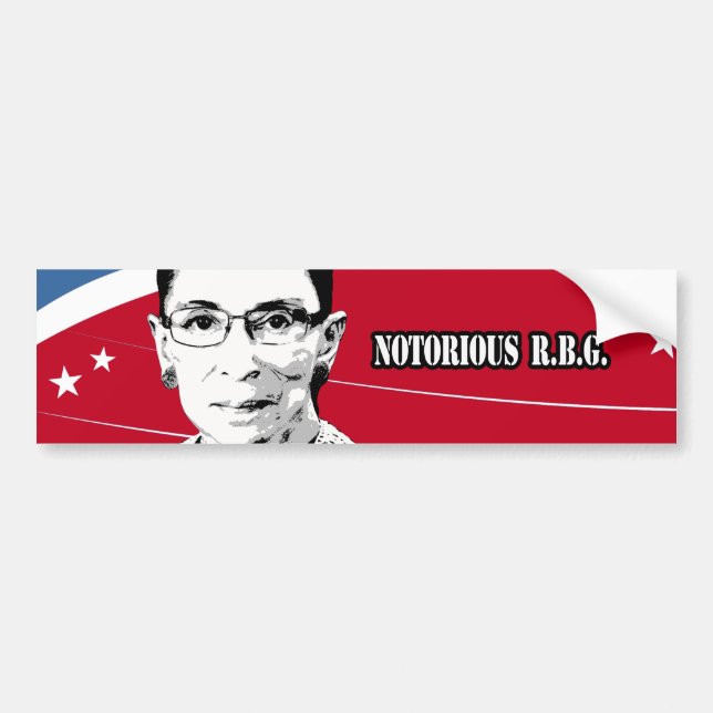 Adesivo Para Carro R.B.G. notórios - Ruth Bader Ginsburg (Frente)