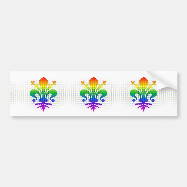 Adesivo Para Carro Rainbow Fleur-de-lis (Frente)