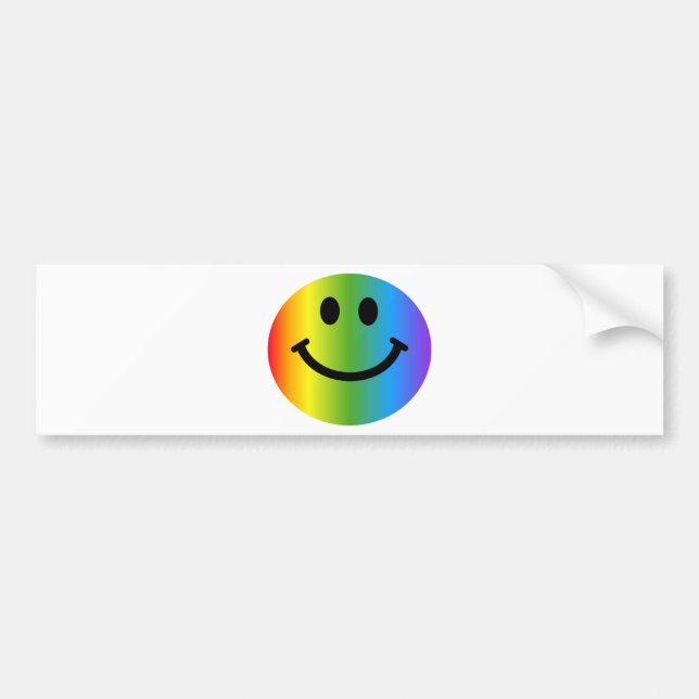 Adesivo Para Carro Rainbow Happy Face (Frente)