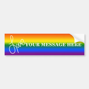 Adesivo Para Carro Rainbow Pride Love Bumper Sticker