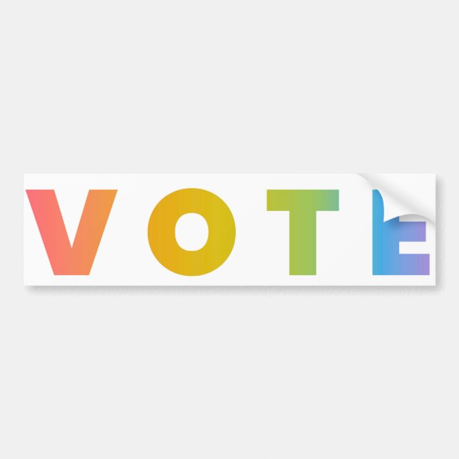 Adesivo Para Carro Rainbow VOTE Bumper Sticker (Frente)