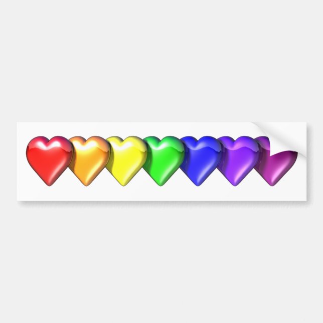 Adesivo Para Carro RainbowHearts (Frente)