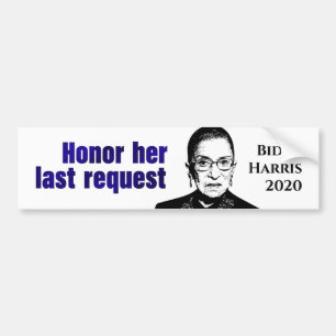 Adesivo Para Carro RBG: Honra o último pedido - Bumper Sticker