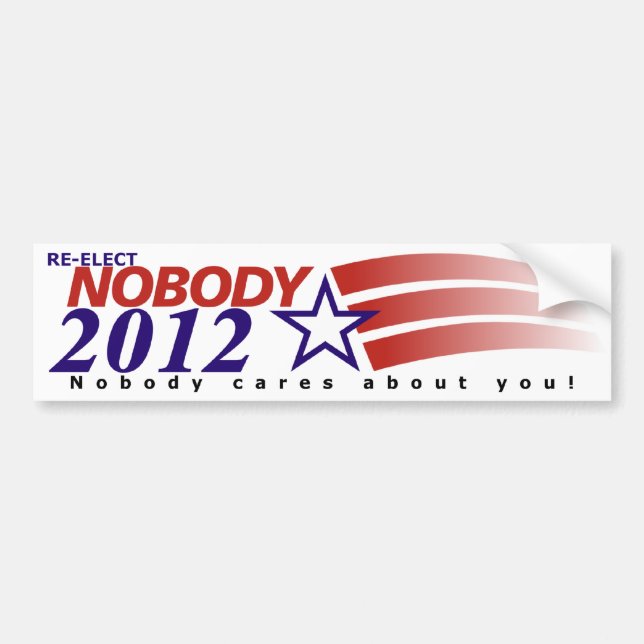 Adesivo Para Carro Re-Elect ninguém 2012 (Frente)