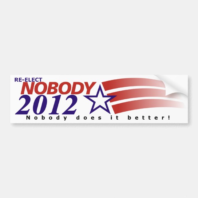 Adesivo Para Carro Re-Elect ninguém em 2012 (Frente)