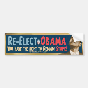 Adesivo Para Carro Re-Elect Obama, estúpido!