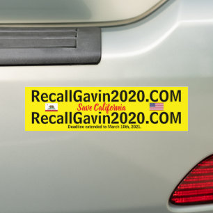 Adesivo Para Carro Recall Gavin Newsom 2020 Bumper Sticker