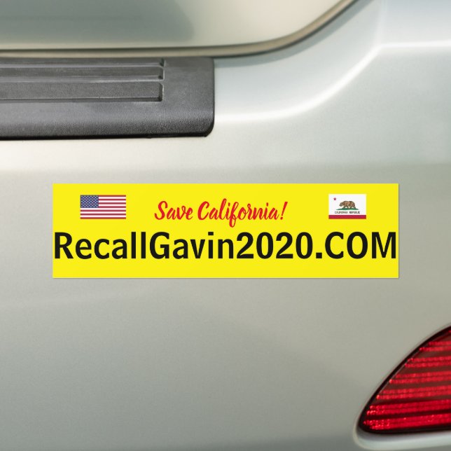 Adesivo Para Carro Recall Gavin Newsom 2020 Bumper Sticker (No carro)