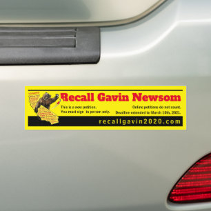 Adesivo Para Carro Recall Gavin Newsom 2020 Bumper Sticker