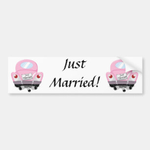 Adesivo Para Carro recém-casados,carro+casado,carro+casamento+desenho