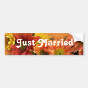 Adesivo Para Carro Recem casados. Flores de margarida coloridas