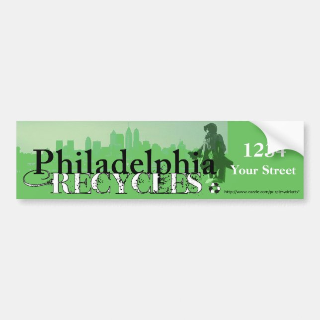 Adesivo Para Carro Reciclares de Philadelphfia (skyline & Penn) (Frente)